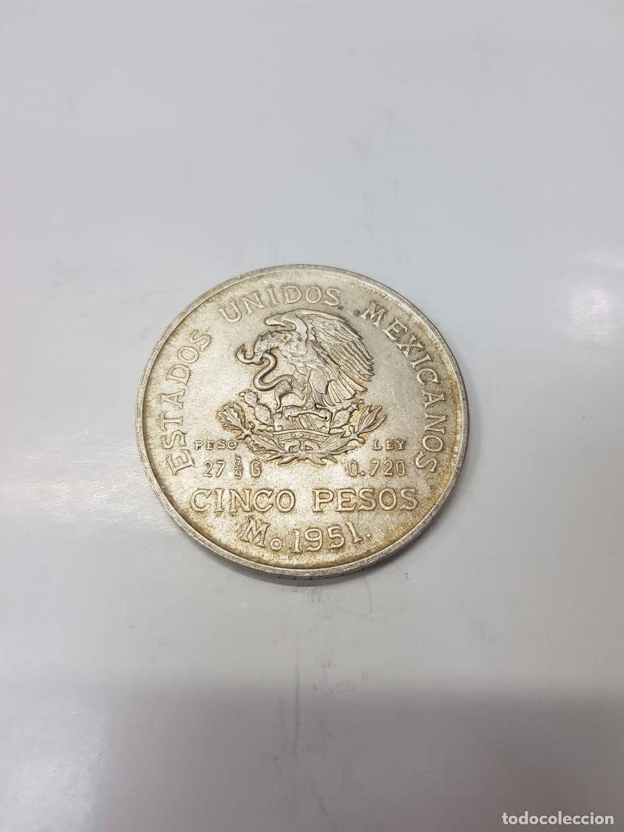 Monedas antiguas de Am&eacute;rica: MEXICO- 5 PESOS-1951-PLATA