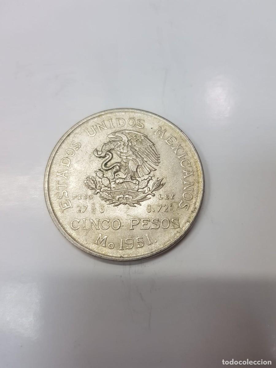 Monedas antiguas de Am&eacute;rica: MEXICO- 5 PESOS-1951-PLATA
