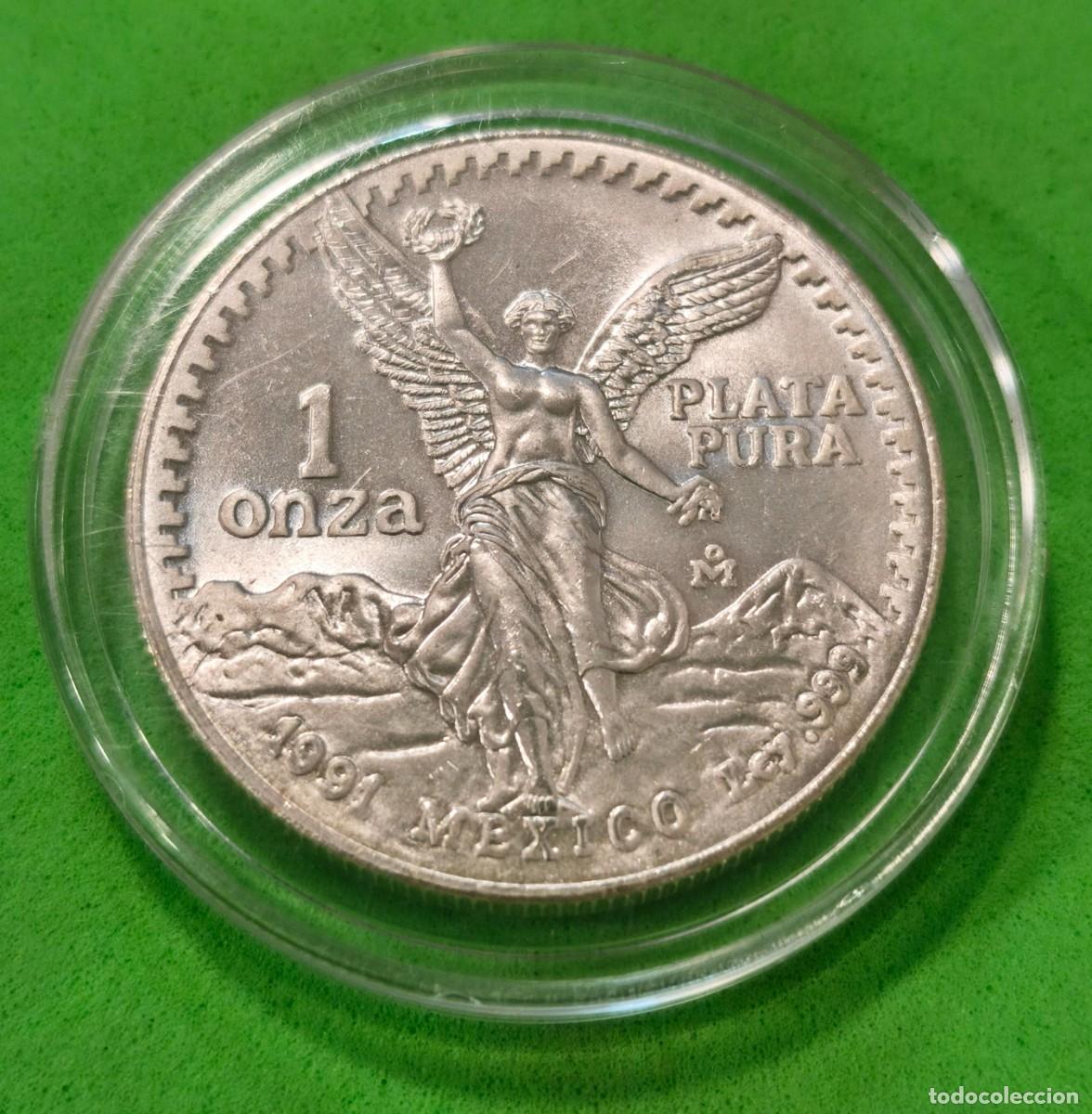 Monedas antiguas de Am&eacute;rica: MEXICO. A&Ntilde;O 1991. 1 ONZA PLATA PURA LIBERTAD. PESO 31,1 GR