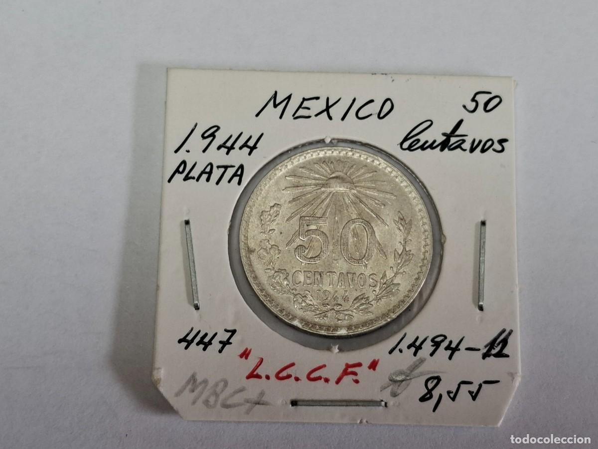 Monedas antiguas de Am&eacute;rica: 50 CENTAVOS de PLATA de 1944 KM 447 MEXICO en MBC+