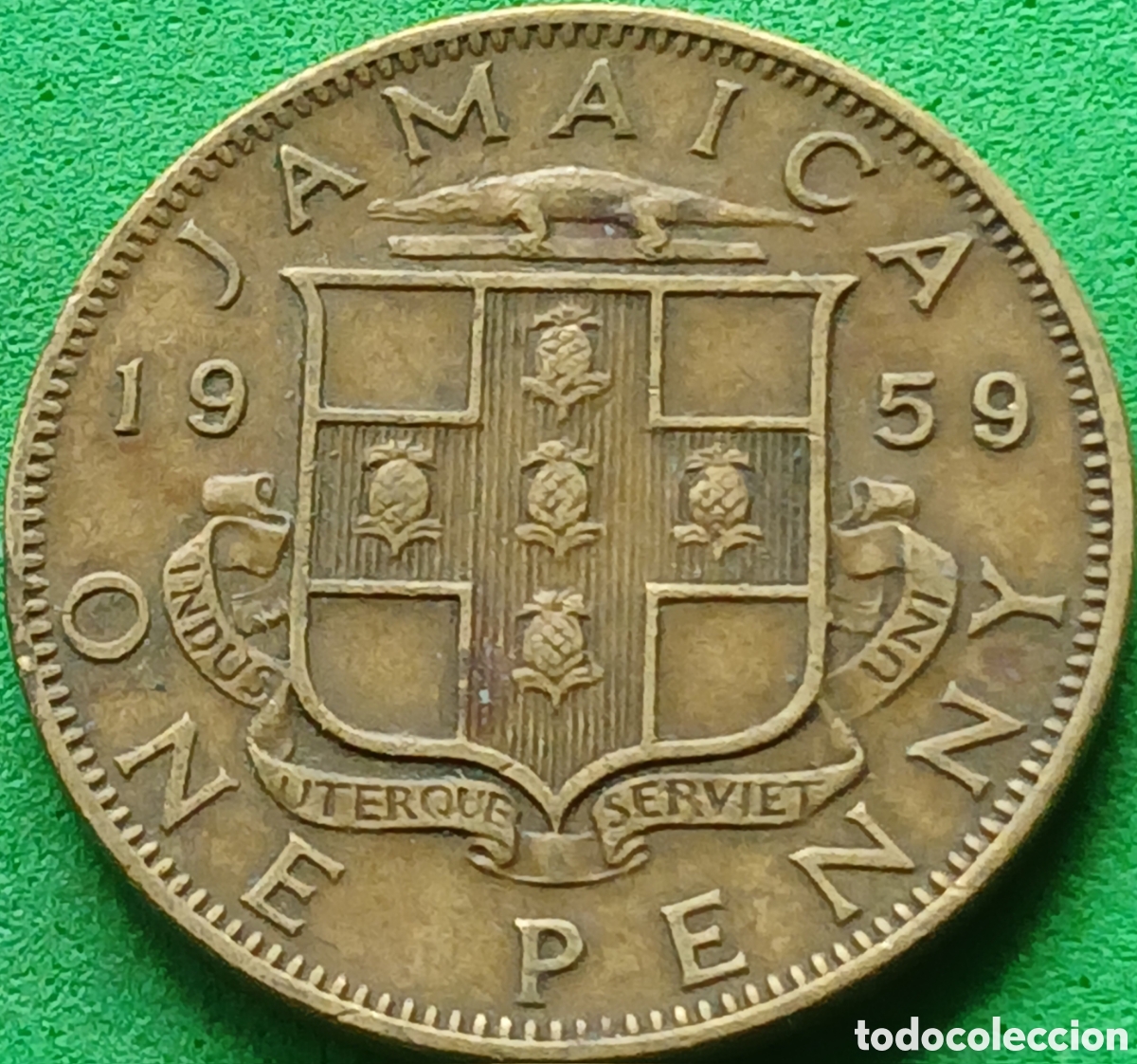 Monedas antiguas de Am&eacute;rica: Jamaica one penny 1959 km#37