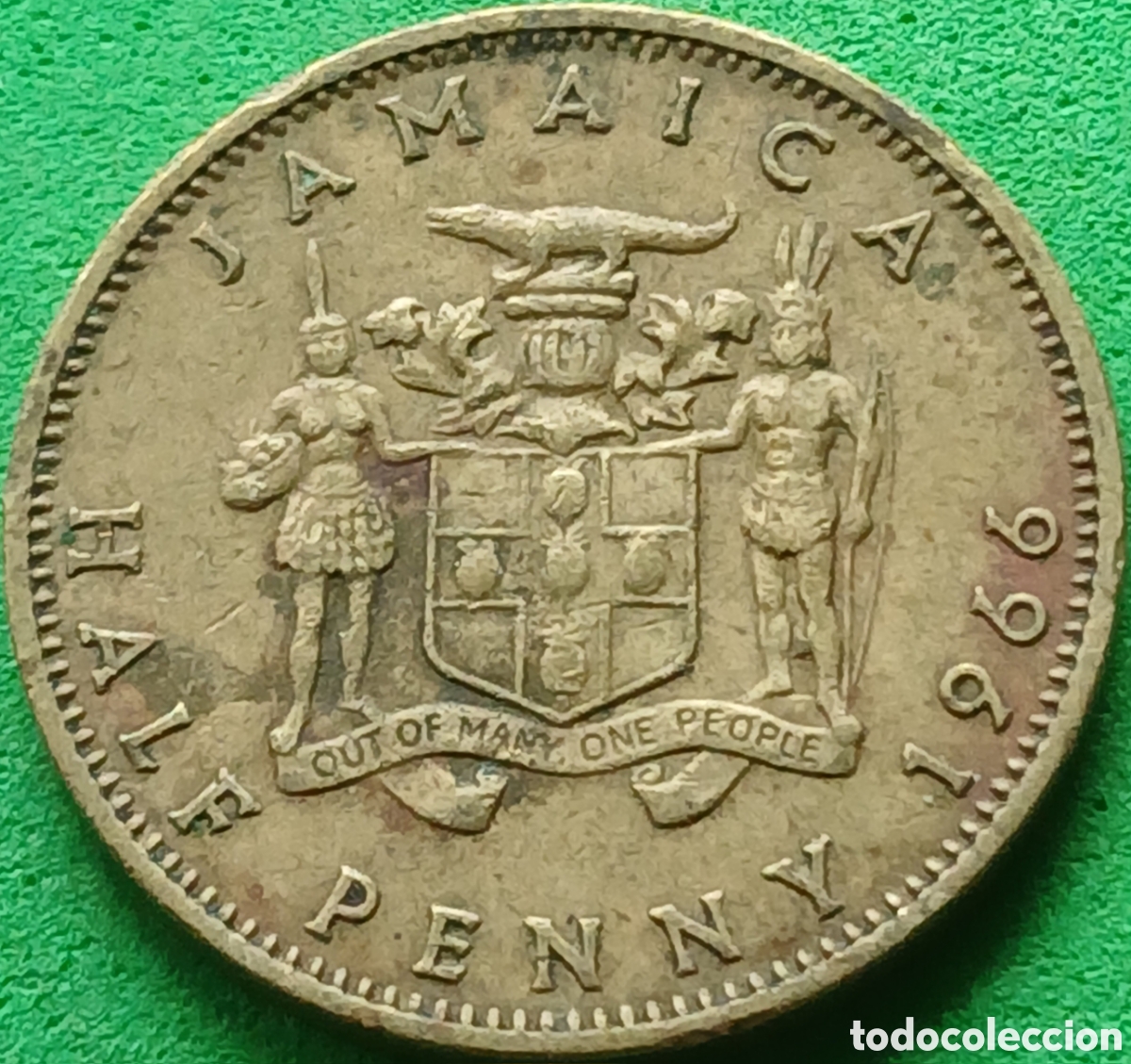 Monedas antiguas de Am&eacute;rica: Jamaica half penny 1966 km#38