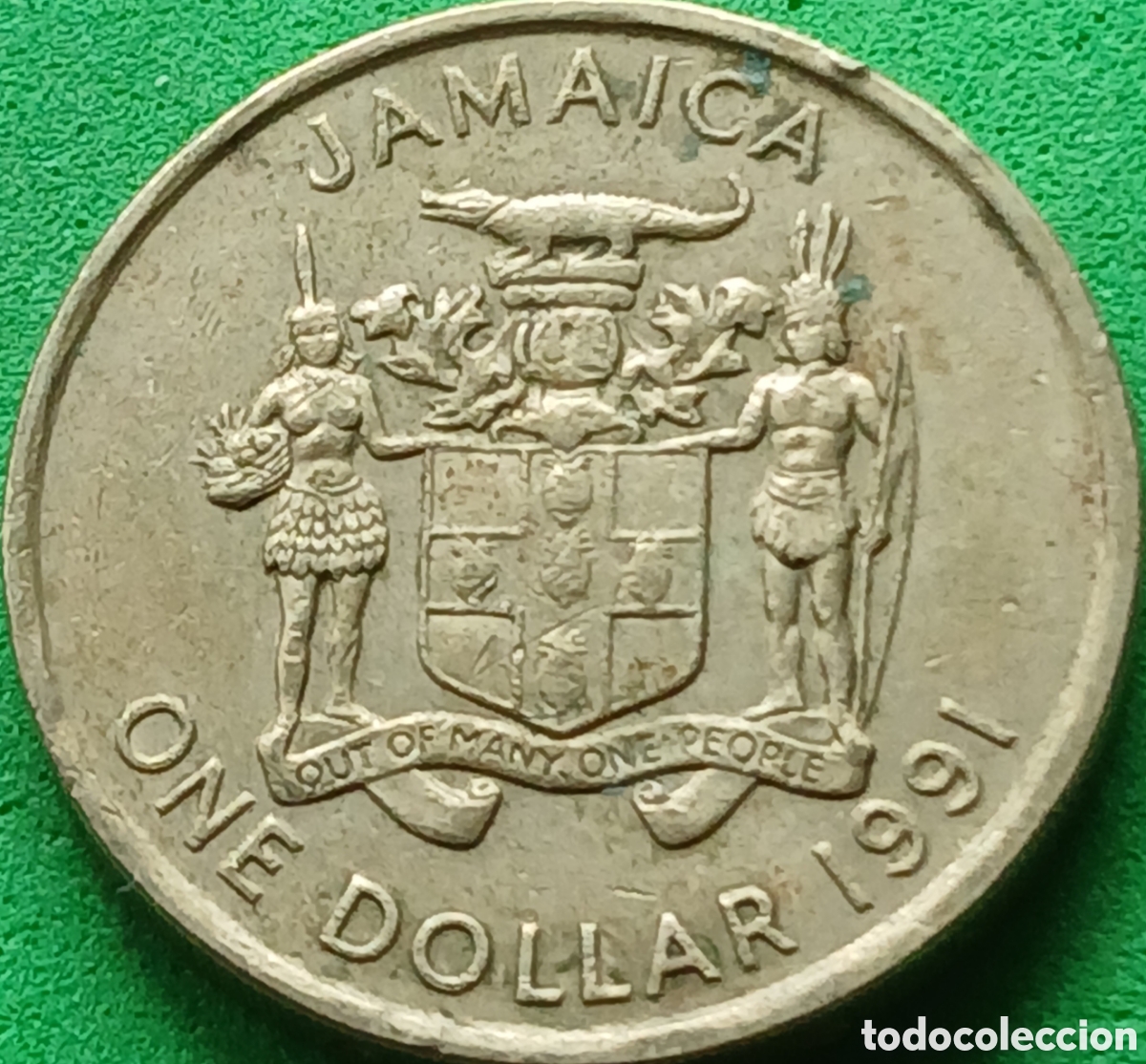 Monete antiche di America: Jamaica 1 d&oacute;lar 1991 km#145