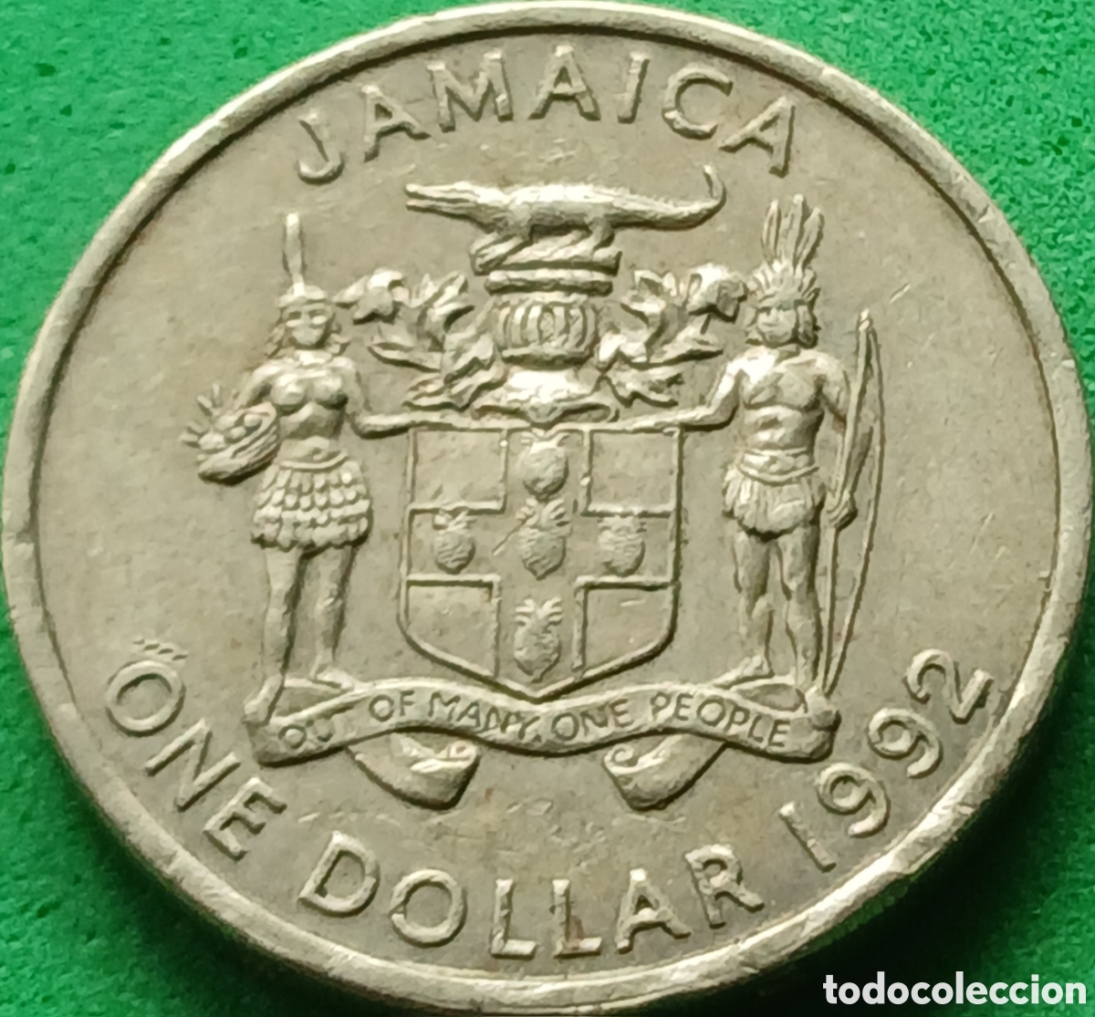 Monete antiche di America: Jamaica 1 d&oacute;lar 1992 km#145