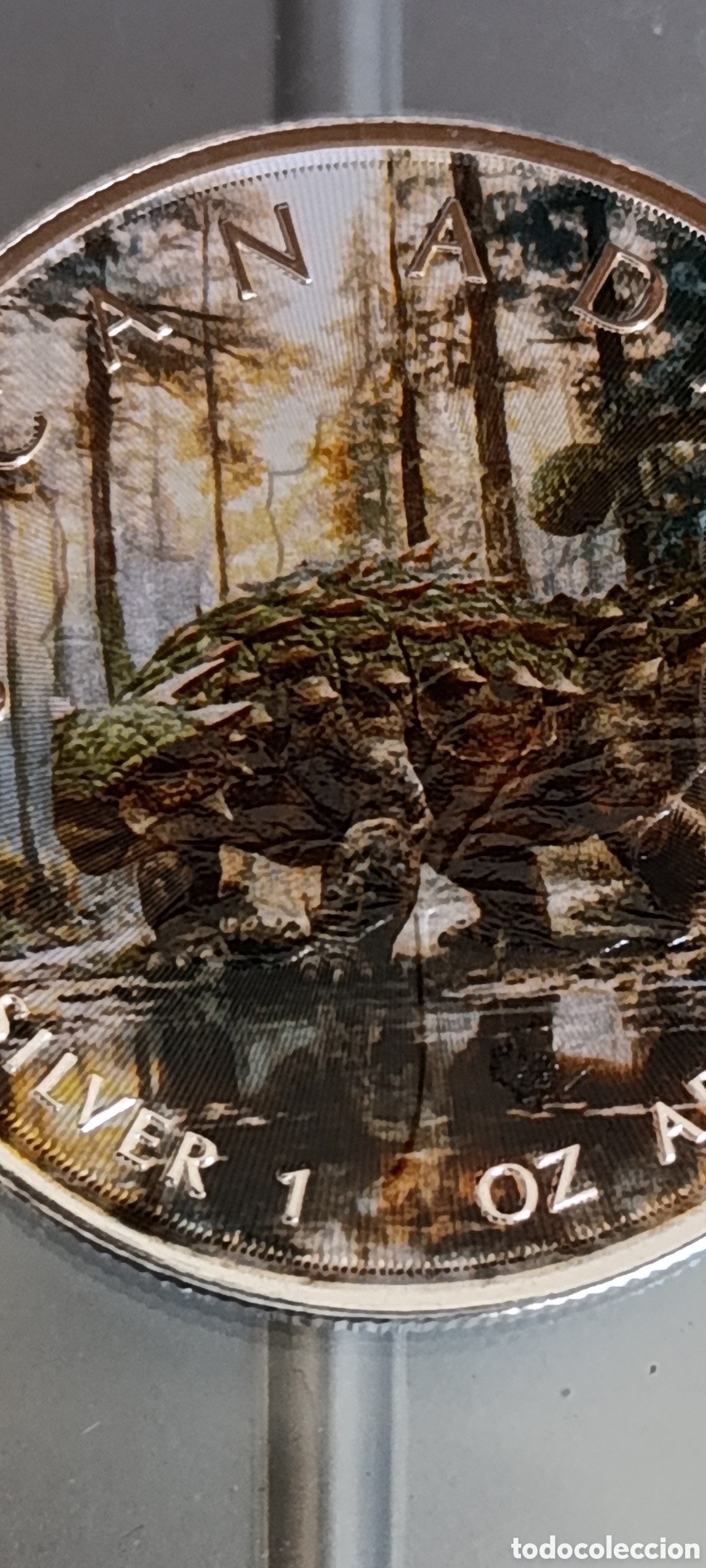 Monete antiche di America: Canad&aacute; 2025 Dinosaur Ankylosaurs 1 oz plata .999, 5 d&oacute;lares, BU sin circulaci&oacute;n, con certificado, ti