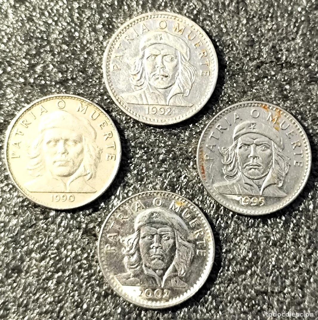 Moedas antigas da Am&eacute;rica: Cuba &ndash; 3 Pesos, (4 monedas) &ndash; 1990, 1992, 1995 y 2002 Ernesto &ldquo;Ch&eacute;&rdquo; Guevara &ndash; Lote 1515