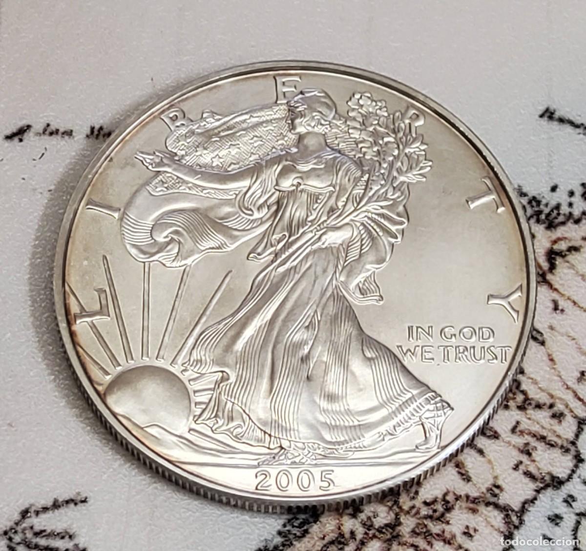 Monedas antiguas de Am&eacute;rica: 1 DOLAR DE PLATA DE ESTADOS UNIDOS DEL 2005.SIN CIRCULAR.1 ONZA PLATA 9999.