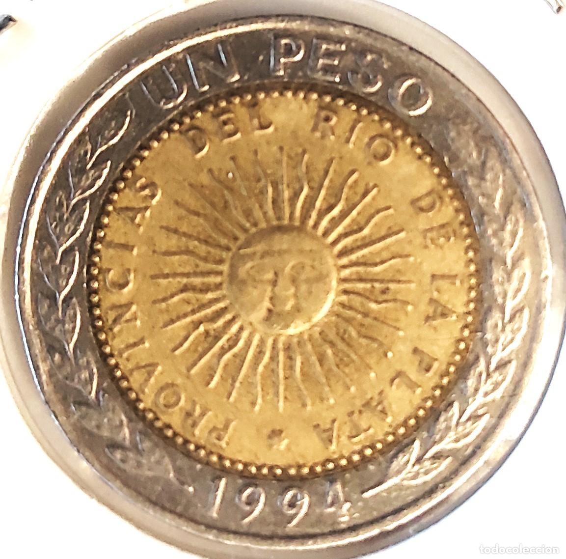 Monedas antiguas de Am&eacute;rica: ARGENTINA (1992-) - 1 PESO 1994 - PESO - B - 6,35 GR. BIMETALICA BRONCE DE ALUMINIO Y ARO CUPRONIQUE