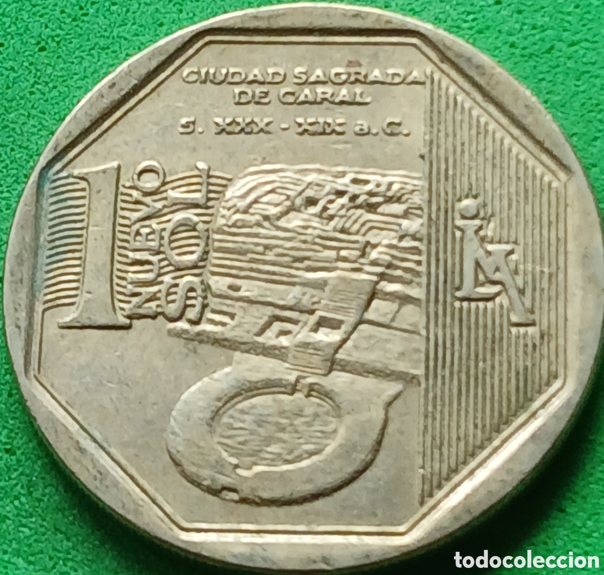 Monedas antiguas de Am&eacute;rica: Per&uacute; 1 nuevo sol 2014 km#379 Caral