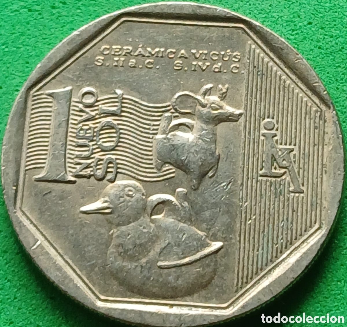Monedas antiguas de Am&eacute;rica: Per&uacute; 1 nuevo sol 2015 km#394 Cultura vic&uacute;s
