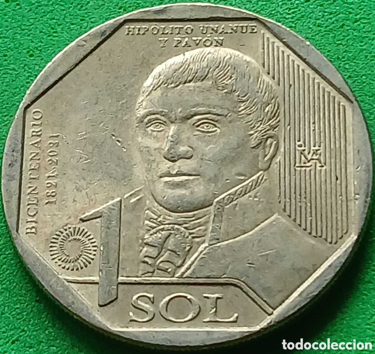 Monedas antiguas de Am&eacute;rica: Per&uacute; 1 sol 2021 UC#117 Hip&oacute;lito Unanue