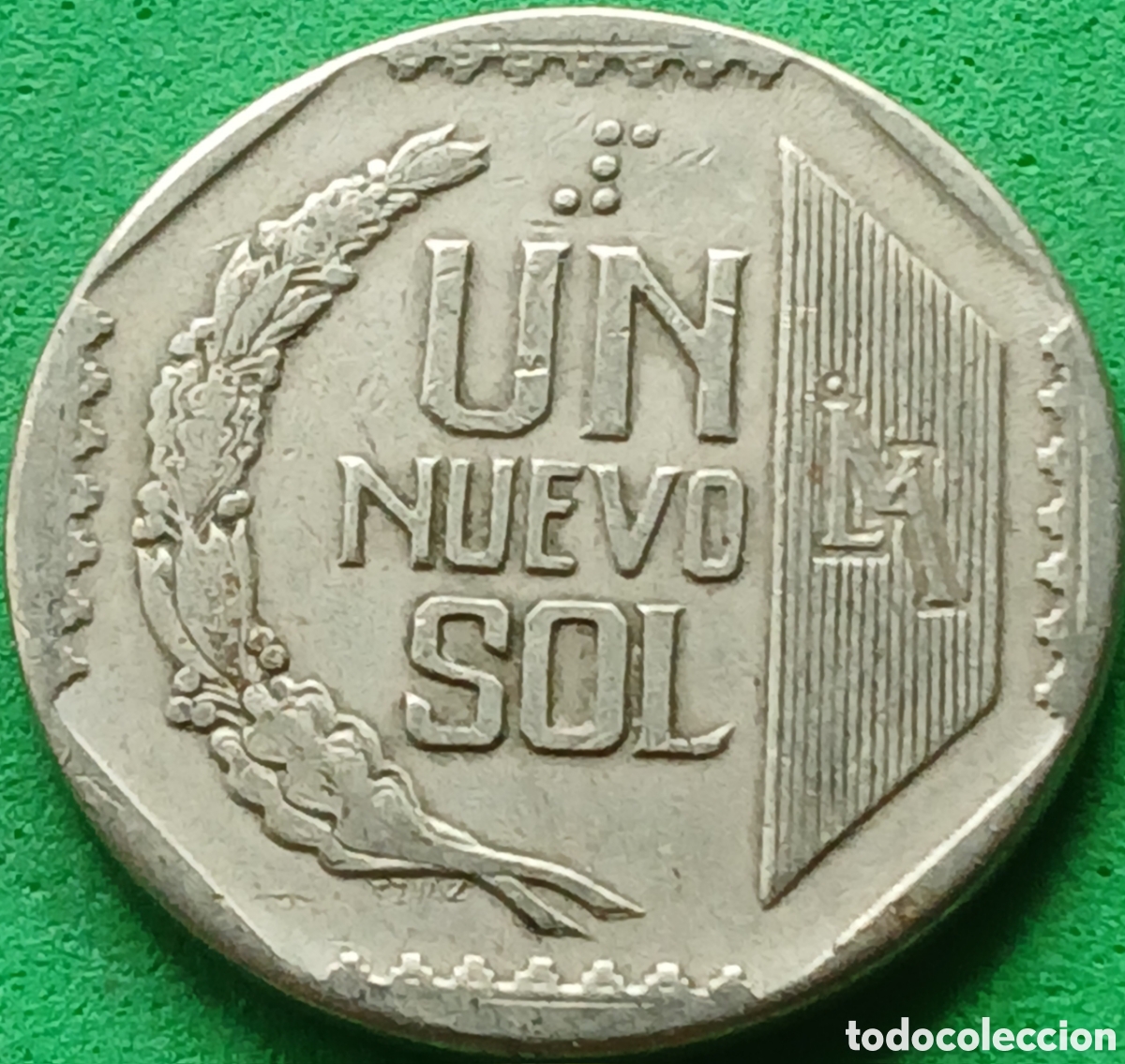 Monedas antiguas de Am&eacute;rica: Per&uacute; un nuevo sol 1991 km#308 CON FIRMA &rdquo;F.DIAZ&rdquo; RARA (R) !!