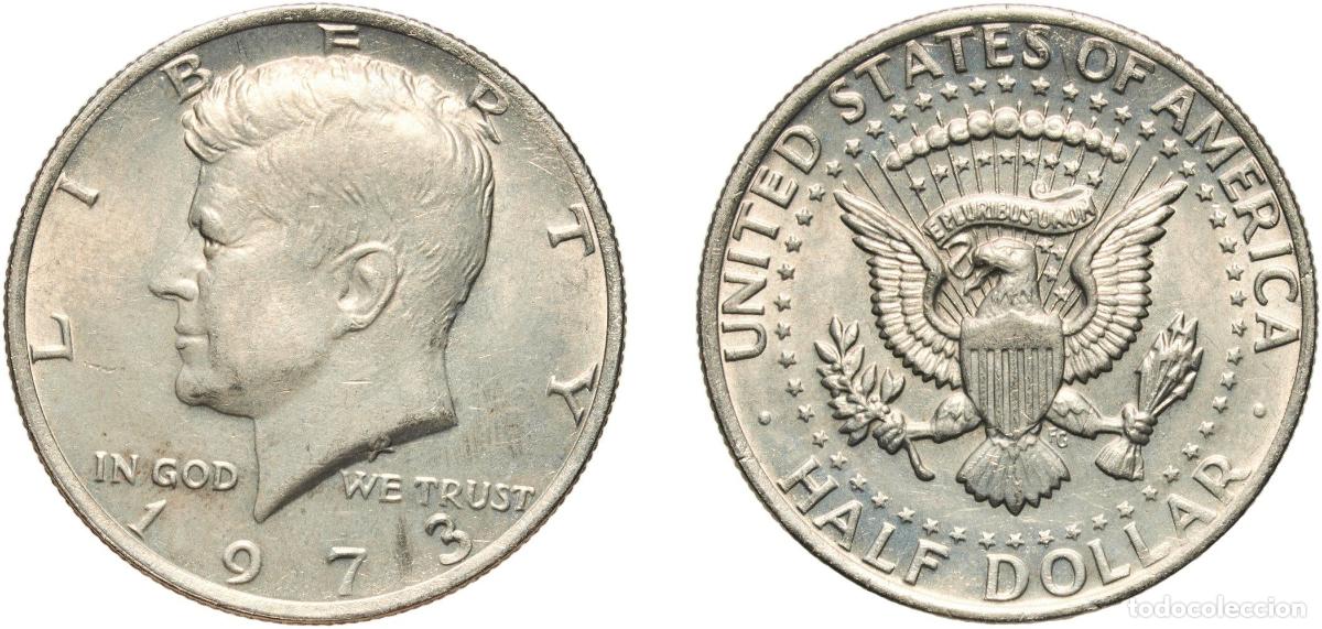 Monedas antiguas de Am&eacute;rica: United States Federal republic 1973 &frac12; Dollar &rdquo;Kennedy Half Dollar&rdquo; Copper-nickel clad copper (91.67