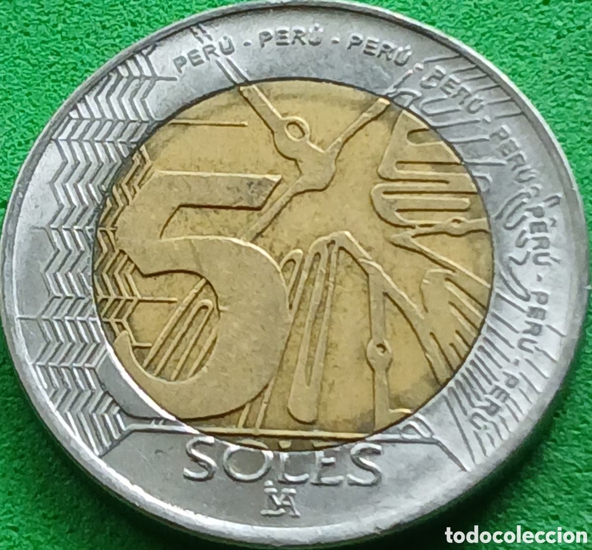 Monedas antiguas de Am&eacute;rica: Per&uacute; 5 soles 2021 km#402 poco com&uacute;n