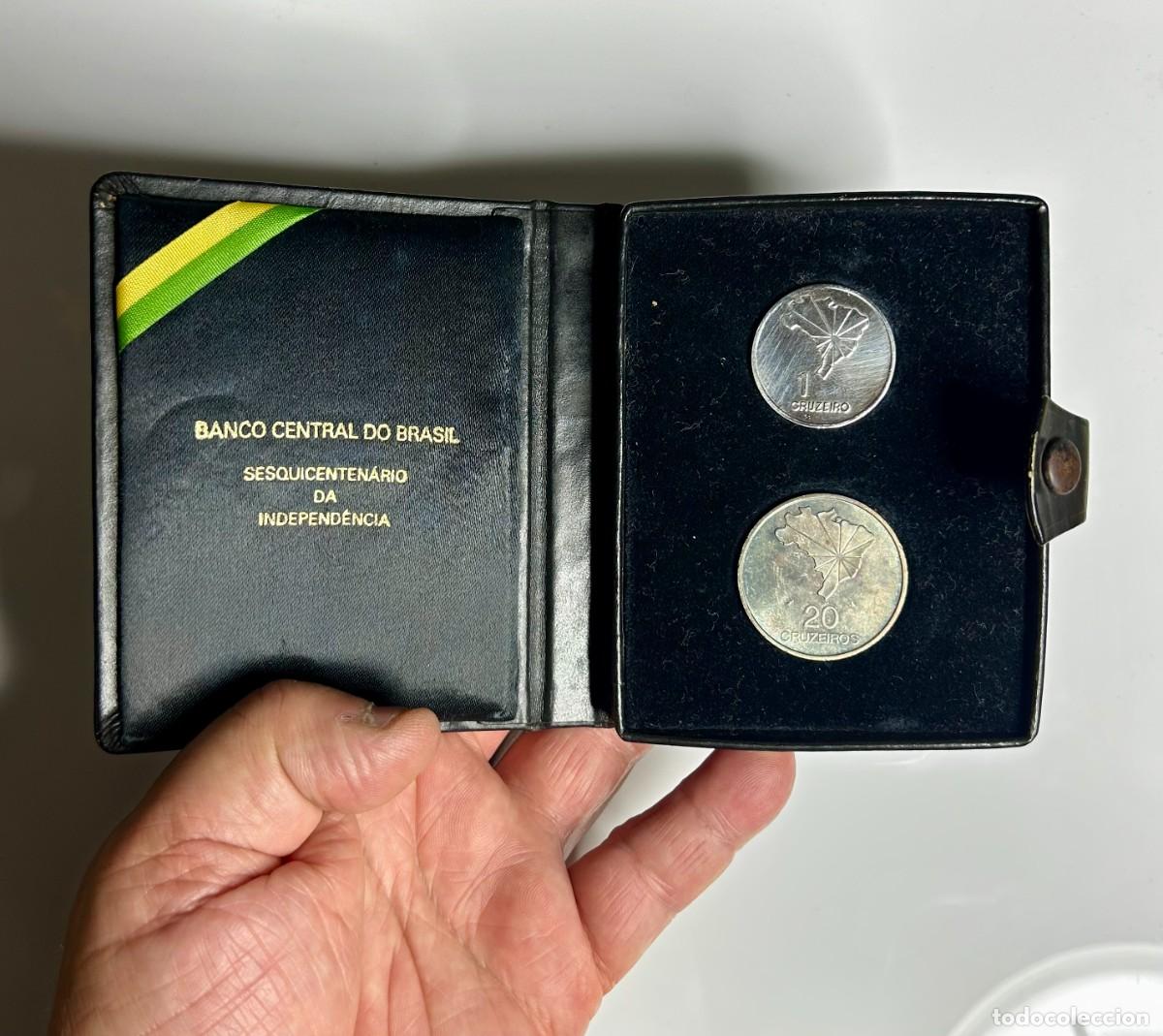 Moedas antigas da Am&eacute;rica: 3855.Estuche del Banco Central do Brasil 1972 para conmemorar el Sesquicenten&aacute;rio da Independ&ecirc;ncia