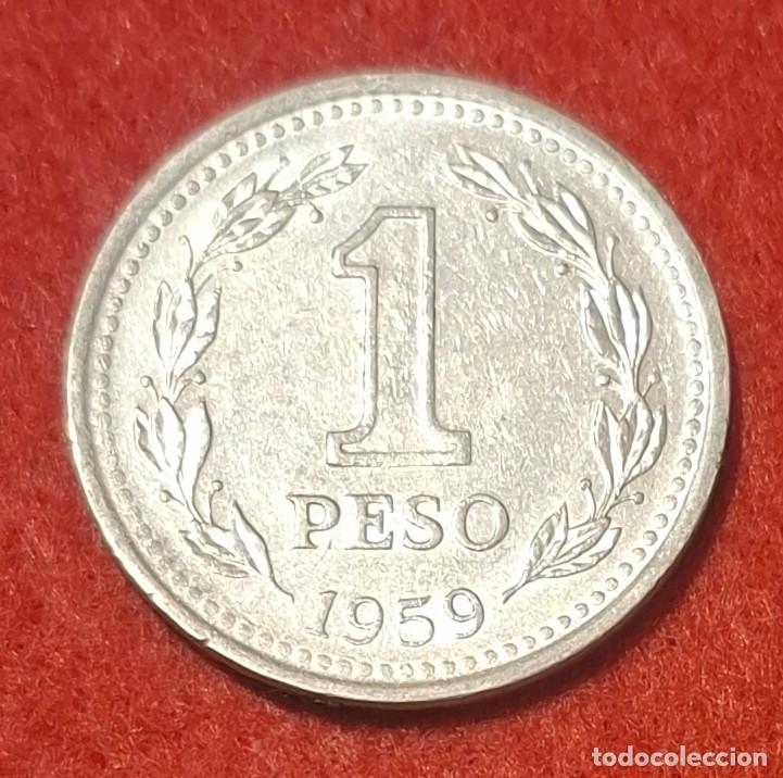 Monedas antiguas de Am&eacute;rica: MONEDA DE ARGENTINA 1957 - 1 PESO - ACERO NIQUELADO