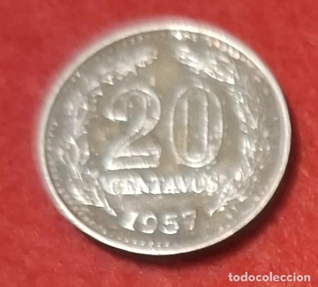 Monedas antiguas de Am&eacute;rica: MONEDA DE ARGENTINA 1957 - 20 CENTAVOS - ACERO NIQUELADO