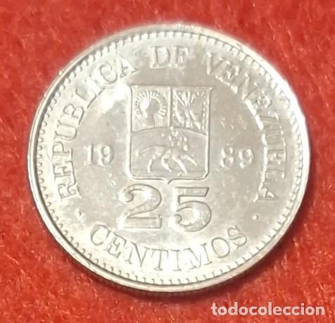 Monedas antiguas de Am&eacute;rica: MONEDA DE VENEZUELA 1989 - 25 C&Eacute;NTIMOS - ACERO NIQUELADO