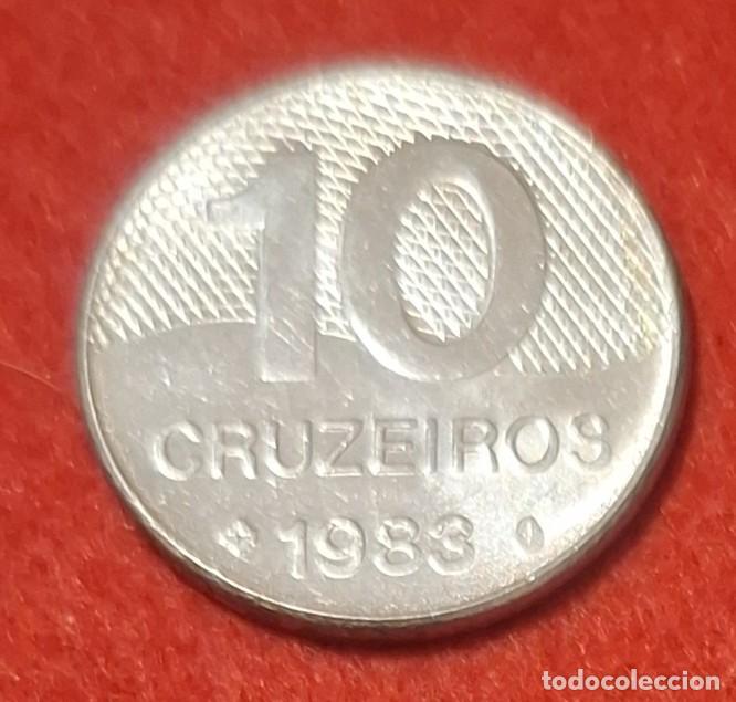 Monedas antiguas de Am&eacute;rica: MONEDA DE BRASIL 1983 - 10 CRUZEIROS - ACERO INOXIDABLE