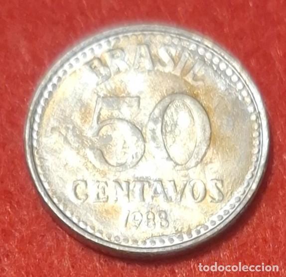 Monedas antiguas de Am&eacute;rica: MONEDA DE BRASIL 1988 - 50 CENTAVOS - ACERO INOXIDABLE