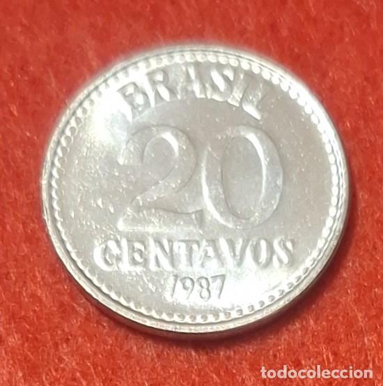 Monedas antiguas de Am&eacute;rica: MONEDA DE BRASIL 1987 - 20 CENTAVOS - ACERO INOXIDABLE