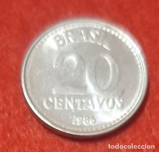 Monedas antiguas de Am&eacute;rica: MONEDA DE BRASIL 1986 - 20 CENTAVOS - ACERO INOXIDABLE