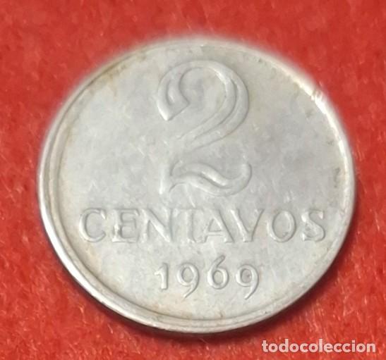 Monedas antiguas de Am&eacute;rica: MONEDA DE BRASIL 1969 - 2 CENTAVOS - ACERO INOXIDABLE