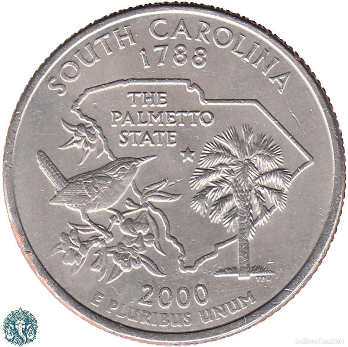 Monedas antiguas de Am&eacute;rica: ESTADOS UNIDOS &frac14; D&oacute;lar Cuarto 2000 Ceca D (Denver) Estado de Carolina del Sur KM#307