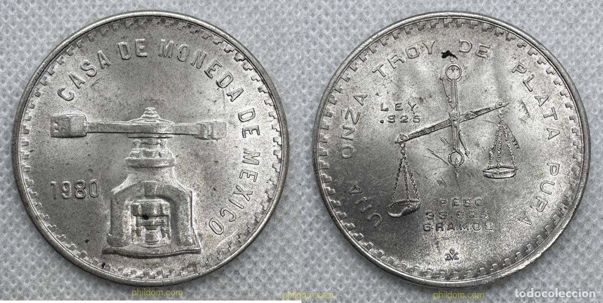 Monedas antiguas de Am&eacute;rica: 5376 MEXICO 1980 1 ONZA CASA DE LA MONEDA BALANZA 1980 SILVER