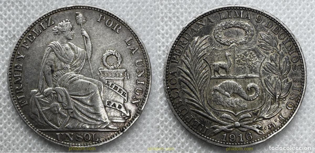 Monedas antiguas de Am&eacute;rica: 5366 PERU 1916 PERU 1 UN SOL 1916