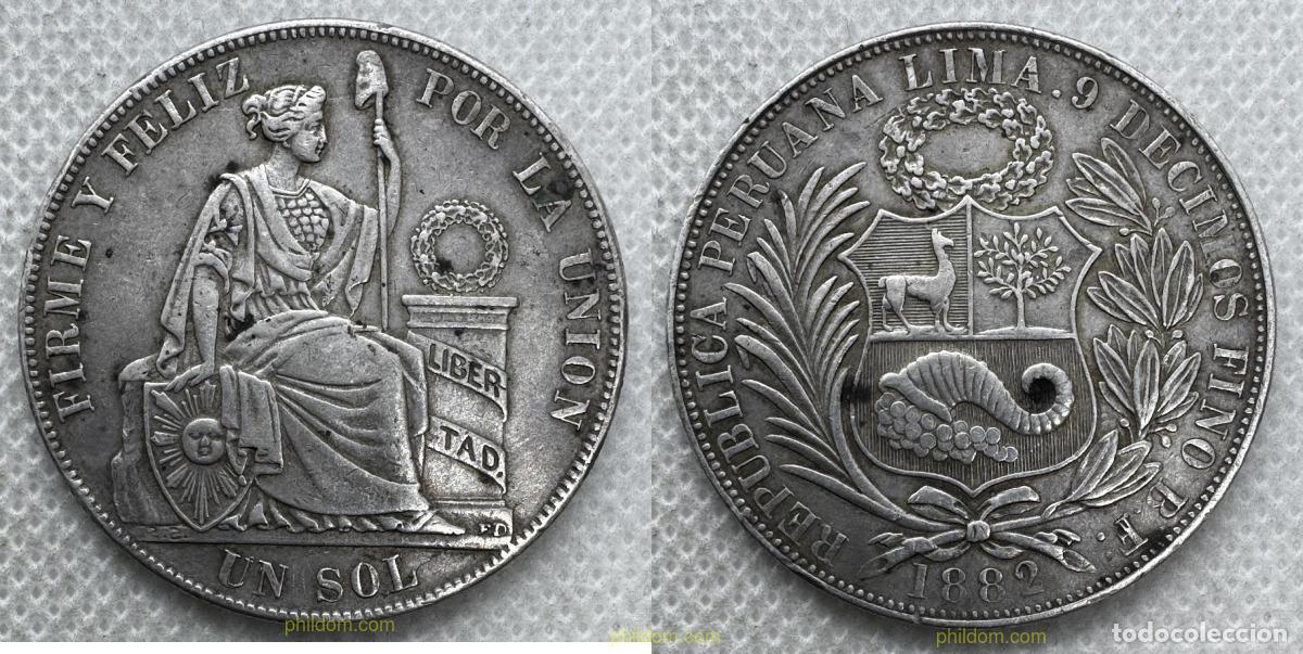Monedas antiguas de Am&eacute;rica: 5367 PERU 1882 PERU 1 UN SOL 1882