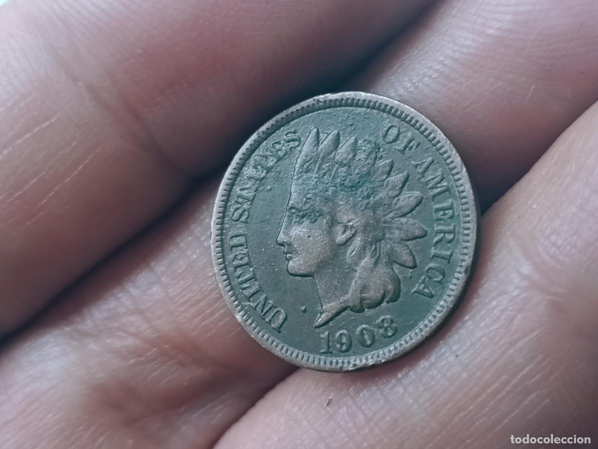 Monedas antiguas de Am&eacute;rica: Estados Unidos. USA United States Federal Republic 1908 1 Cent &rdquo;Indian Head Cent&rdquo;