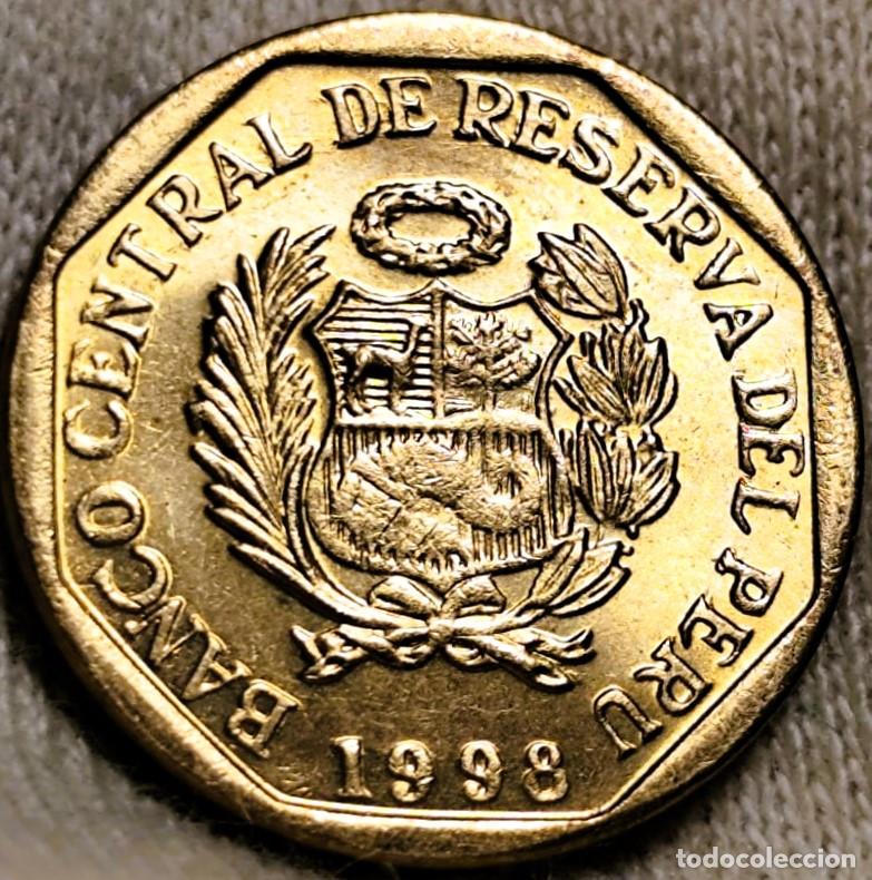 Moedas antigas da Am&eacute;rica: Peru&ndash; 5 C&eacute;ntimos 1998 &ndash; Sin Circular (UNC), Lote 2073