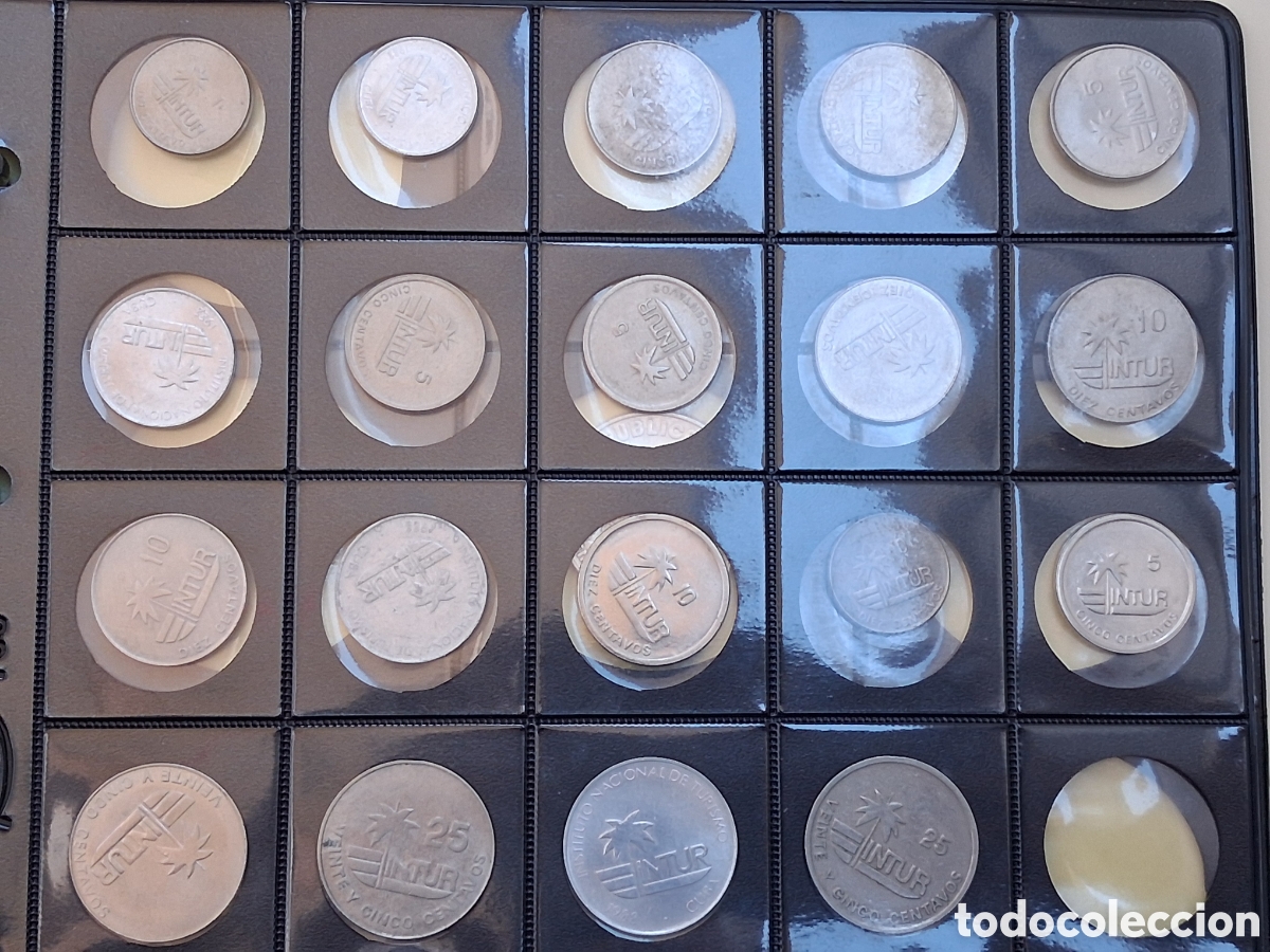 Monedas antiguas de Am&eacute;rica: Cuba 19 Monedas Intur Todas las Variantes 1, 5, 10 y 25 Centavos