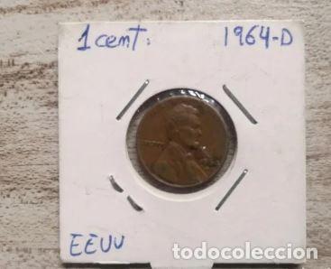 Monnaies anciennes d'Am&eacute;rique: MONEDAS ESTADOS UNIDOS 1964 -1 CENTAVO ONE CENT- CECA D- MONEDA ENCARTONADA