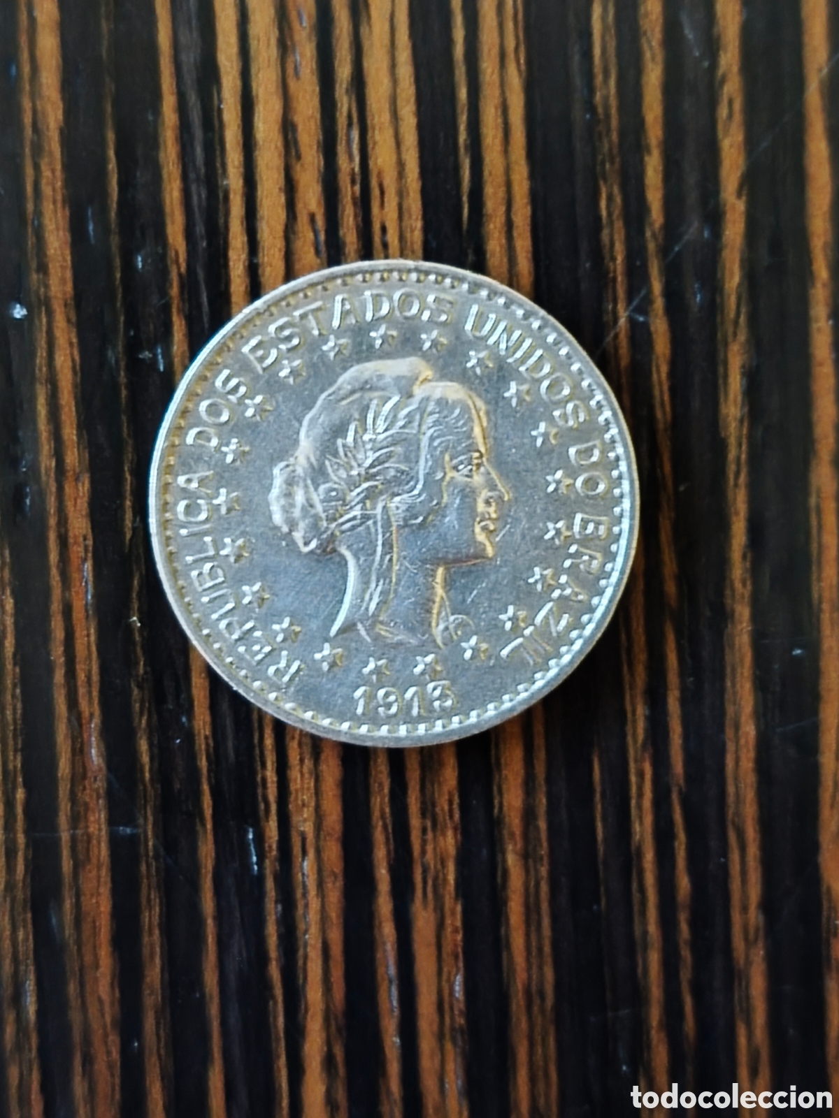 Monedas antiguas de Am&eacute;rica: 1000 reis Brasil 1913 plata 0.900
