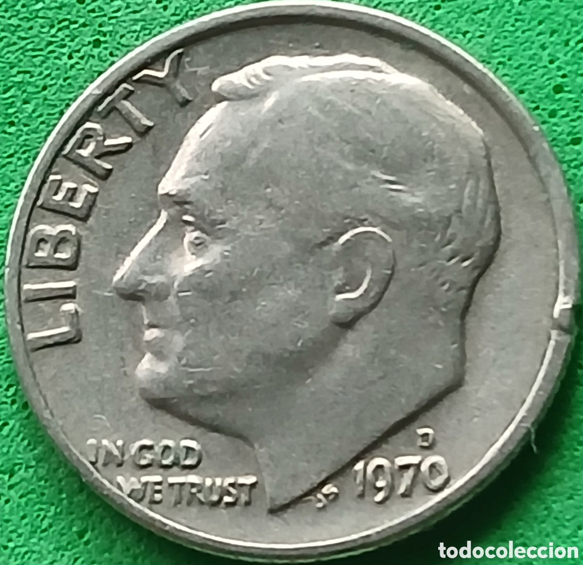 Monedas antiguas de Am&eacute;rica: USA one dime 1970 D km#195a