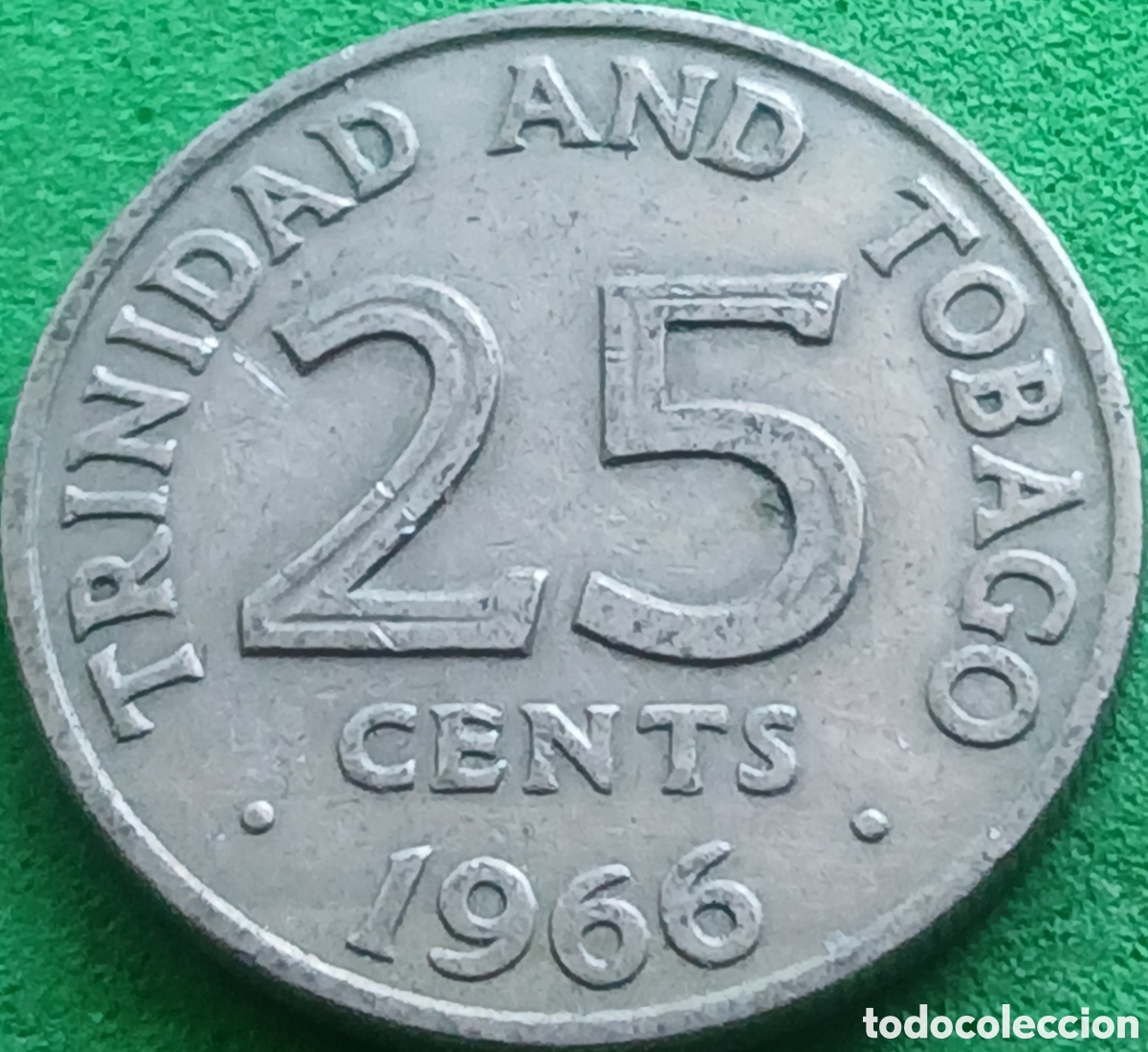 Monedas antiguas de Am&eacute;rica: Trinidad y Tobago 25 cents 1966 km#4