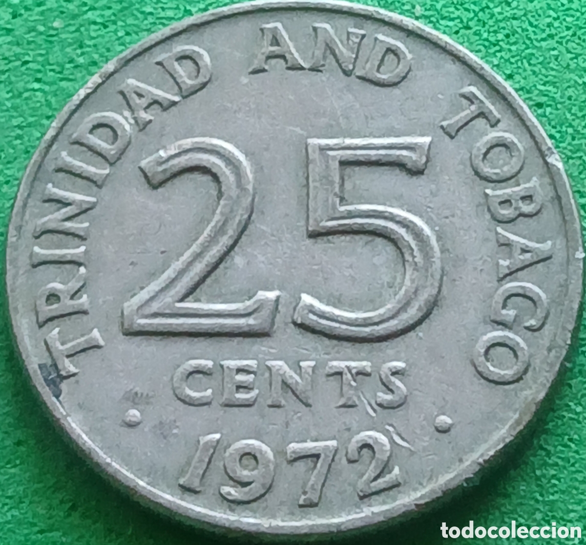 Monedas antiguas de Am&eacute;rica: Trinidad y Tobago 25 cents 1972 km#4