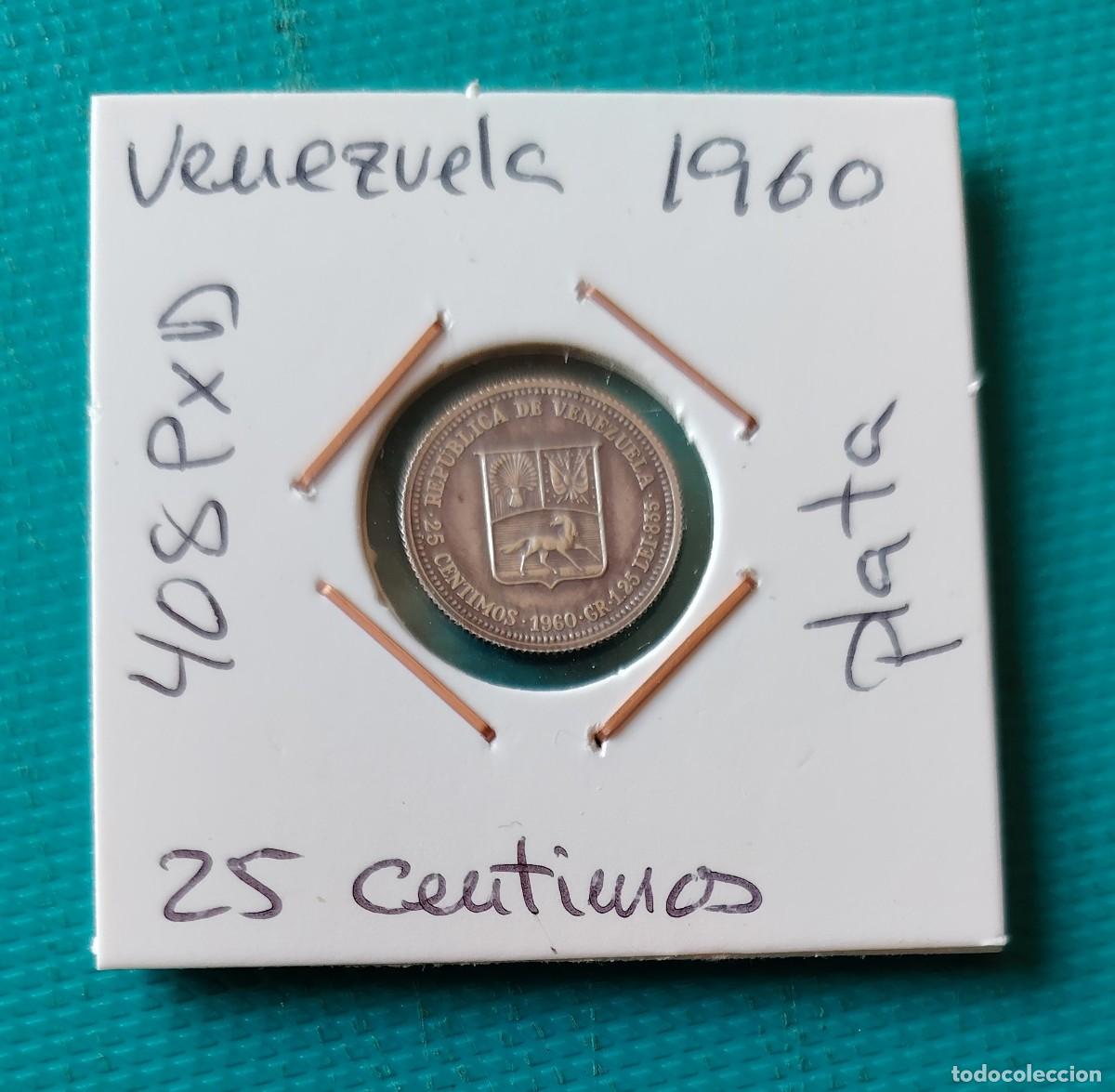 Monedas antiguas de Am&eacute;rica: MONEDA DE VENEZUELA - 25 CENTIMOS DE PLATA - A&Ntilde;O 1960 - 408PXD