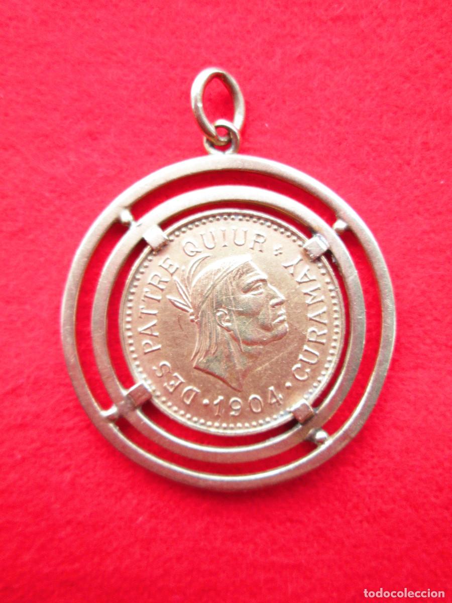Monedas antiguas de Am&eacute;rica: MONEDA DE ORO ENGARZADA DE LA COLECCION DE CACIQUES DE VENEZUELA - OCUARI CAP - DES PATTRE QUIUR - -