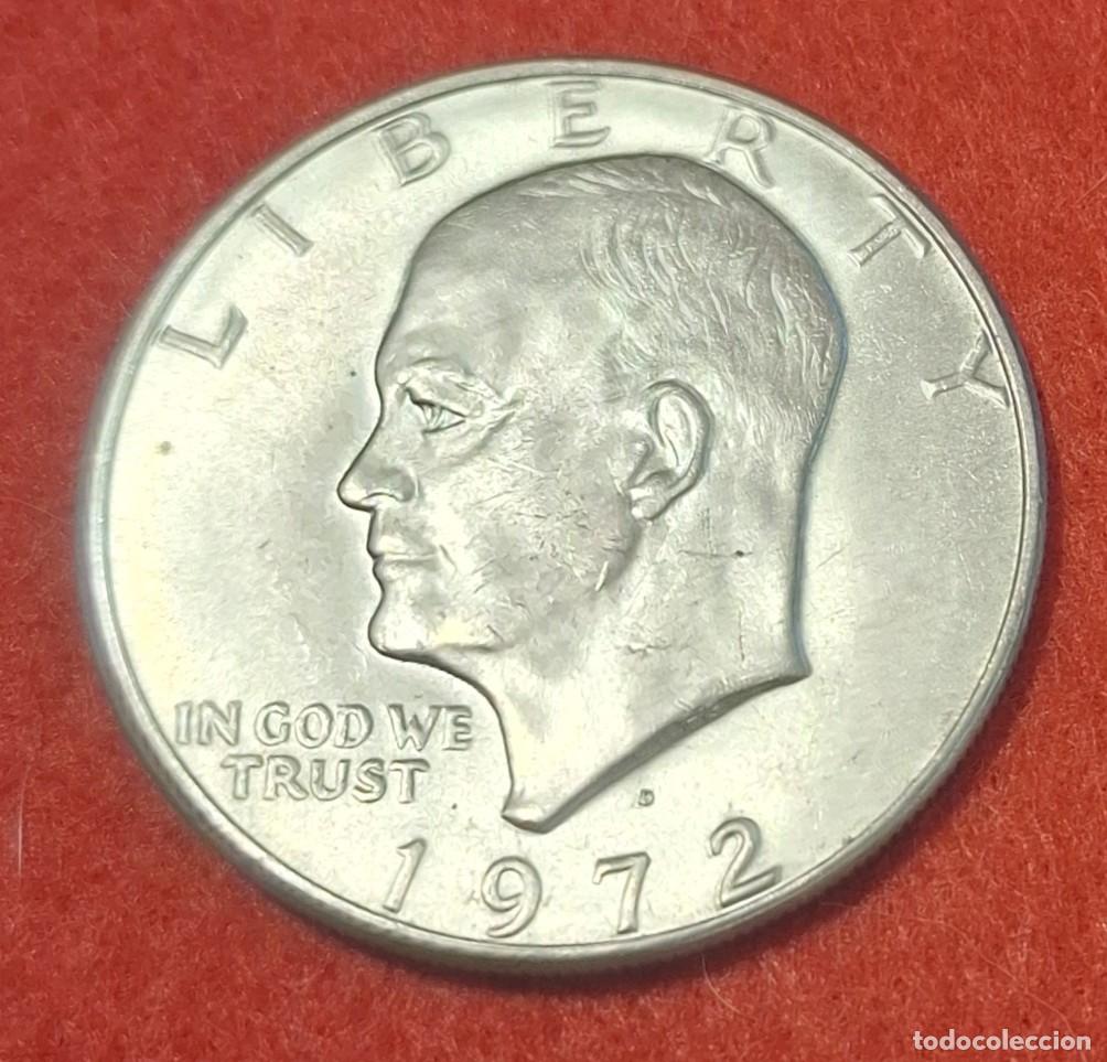 Monedas antiguas de Am&eacute;rica: MONEDA DE ESTADOS UNIDOS 1972 - 1 D&Oacute;LAR - EISENHOWER, CECA D - COBRE REVESTIDO DE COBRE-N&Iacute;QUEL