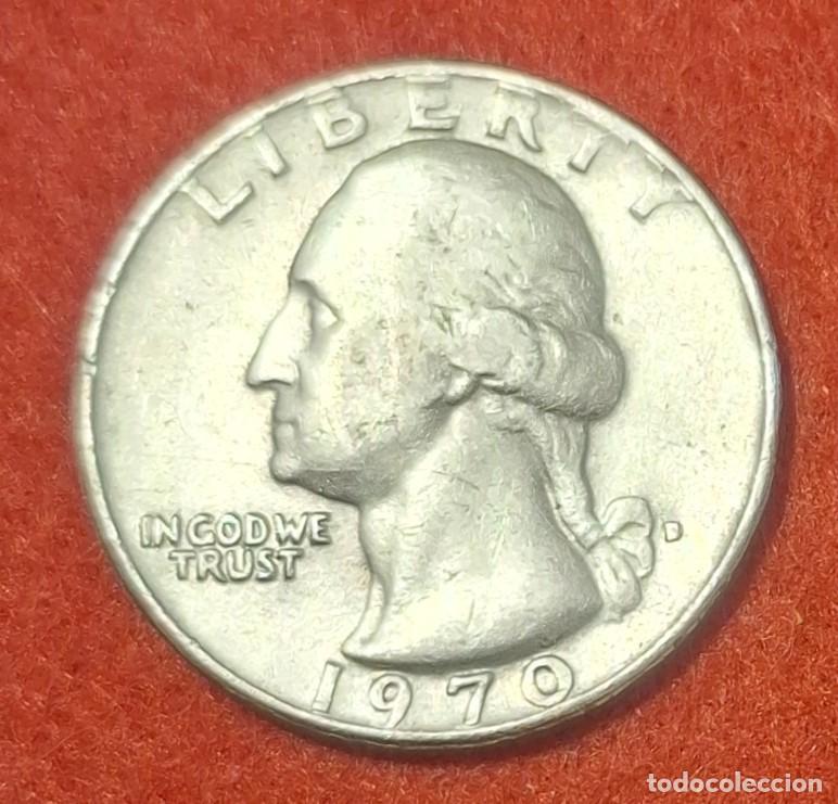 Monedas antiguas de Am&eacute;rica: MONEDA DE ESTADOS UNIDOS 1970 - 1/4 DE D&Oacute;LAR, 25 CENTAVOS, CECA D - COBRE REVESTIDO DE COBRE-N&Iacute;QUEL