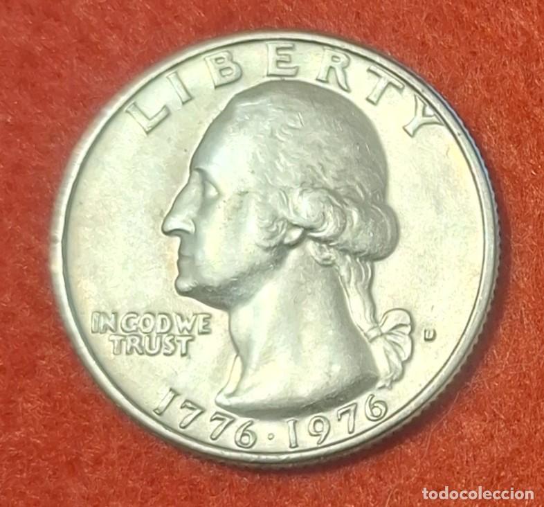 Monedas antiguas de Am&eacute;rica: MONEDA DE ESTADOS UNIDOS 1976 - 1/4 DE D&Oacute;LAR, CECA D - COBRE REVESTIDO DE COBRE-N&Iacute;QUEL