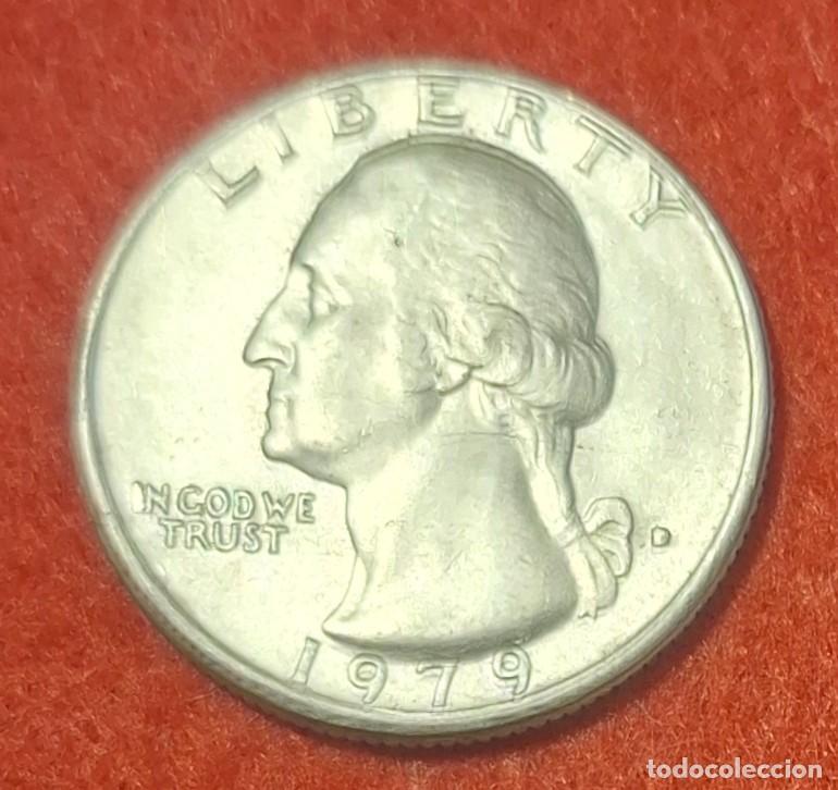 Monedas antiguas de Am&eacute;rica: MONEDA DE ESTADOS UNIDOS 1979 - 1/4 DE D&Oacute;LAR, CECA D - COBRE REVESTIDO DE COBRE-N&Iacute;QUEL