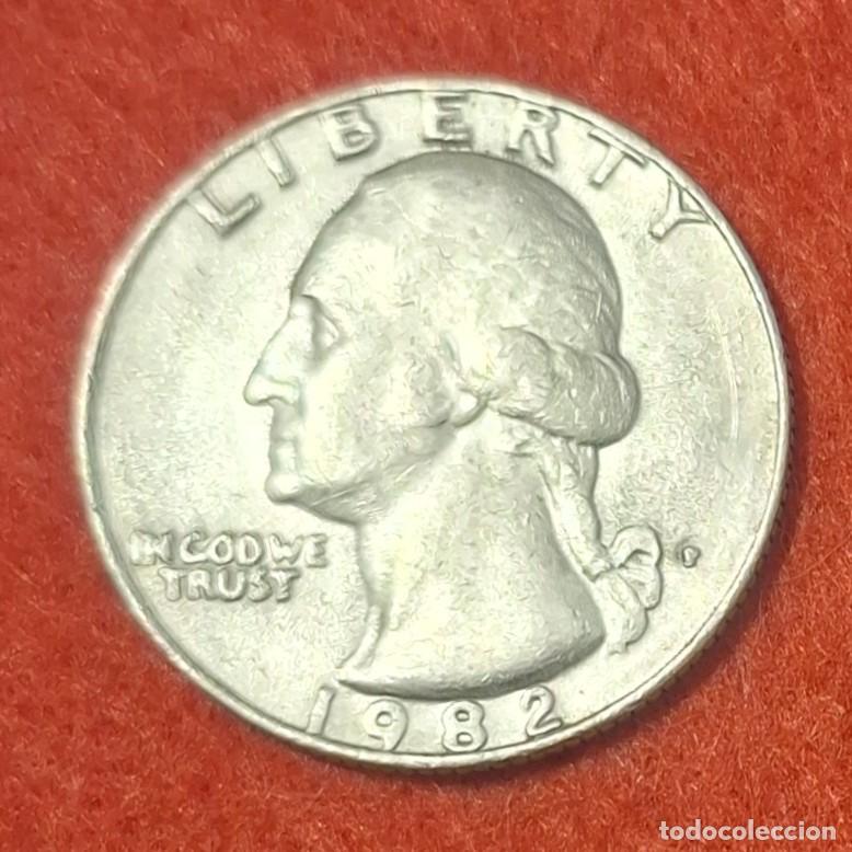 Monedas antiguas de Am&eacute;rica: MONEDA DE ESTADOS UNIDOS 1982 - 1/4 DE D&Oacute;LAR, CECA P - COBRE REVESTIDO DE COBRE-N&Iacute;QUEL