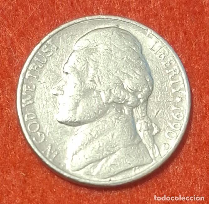 Monedas antiguas de Am&eacute;rica: MONEDA DE ESTADOS UNIDOS 1990 - 5 CENTAVOS, CECA D - COBRE-N&Iacute;QUEL