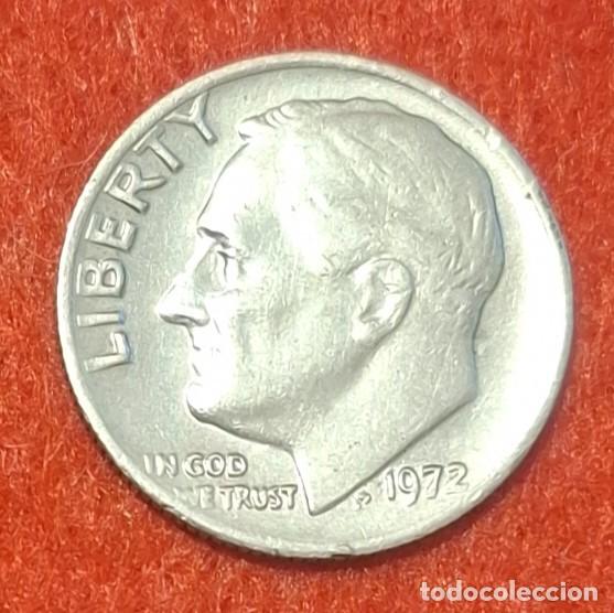 Monedas antiguas de Am&eacute;rica: MONEDA DE ESTADOS UNIDOS 1972 - 1 DIME/10 CENTAVOS - COBRE REVESTIDO DE COBRE-N&Iacute;QUEL