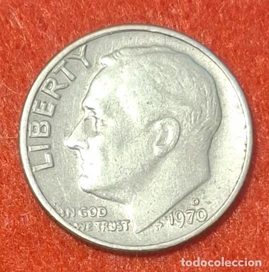Monedas antiguas de Am&eacute;rica: MONEDA DE ESTADOS UNIDOS 1970 - 1 DIME/10 CENTAVOS - CECA D - COBRE REVESTIDO DE COBRE-N&Iacute;QUEL-2