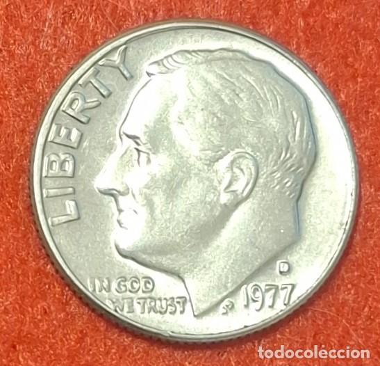Monedas antiguas de Am&eacute;rica: MONEDA DE ESTADOS UNIDOS 1977 - 1 DIME/10 CENTAVOS - CECA D - COBRE REVESTIDO DE COBRE-N&Iacute;QUEL-2
